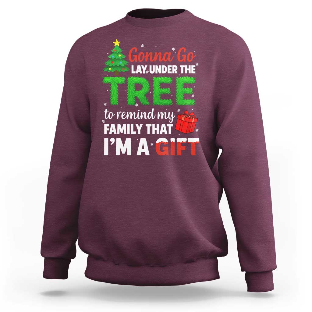 Funny Christmas Sweatshirt Lay Under The Tree Xmas Family Pajama Gift - Wonder Print Shop