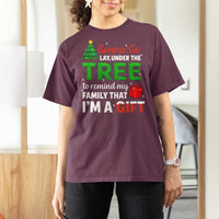 Funny Christmas T Shirt For Women Lay Under The Tree Xmas Family Pajama Gift - Wonder Print Shop