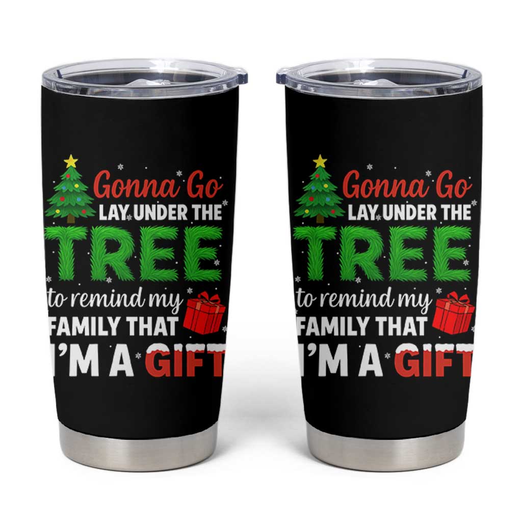 Funny Christmas Tumbler Cup Lay Under The Tree Xmas Family Pajama Gift - Wonder Print Shop