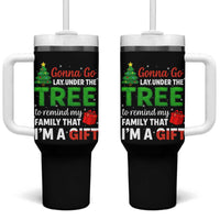 Funny Christmas Tumbler With Handle Lay Under The Tree Xmas Family Pajama Gift - Wonder Print Shop