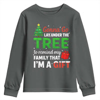 Funny Christmas Youth Sweatshirt Lay Under The Tree Xmas Family Pajama Gift - Wonder Print Shop