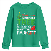 Funny Christmas Youth Sweatshirt Lay Under The Tree Xmas Family Pajama Gift - Wonder Print Shop