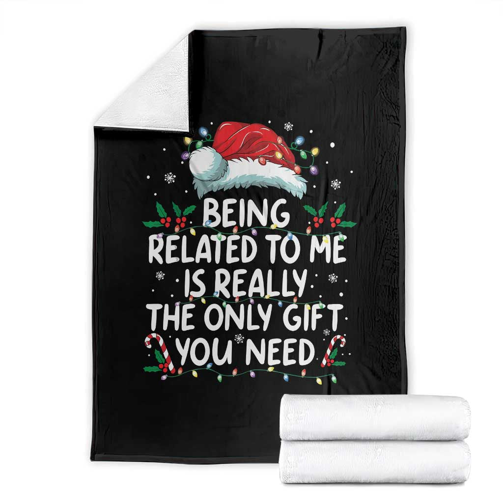 Being Related To Me Funny Christmas Throw Blanket Family Xmas Pajamas - Wonder Print Shop