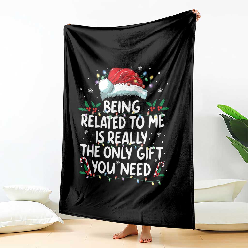 Being Related To Me Funny Christmas Throw Blanket Family Xmas Pajamas - Wonder Print Shop