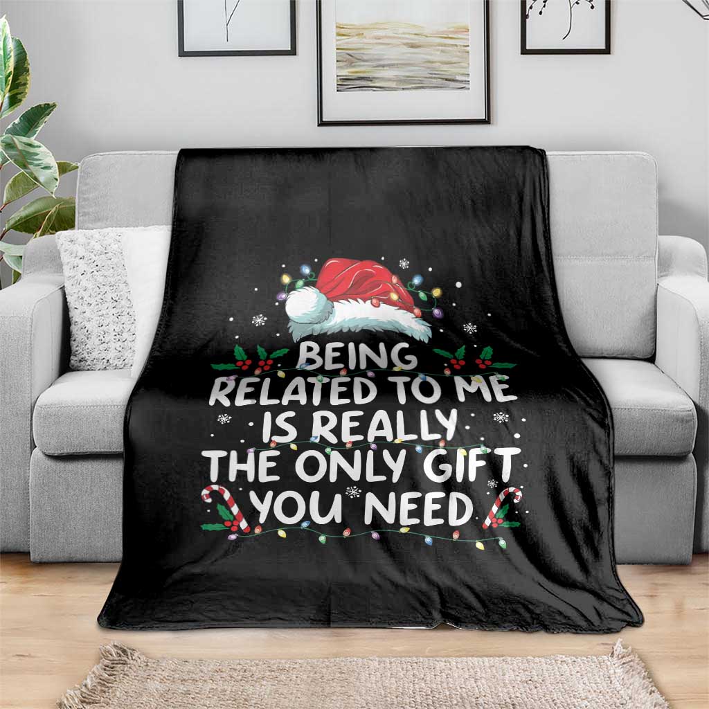 Being Related To Me Funny Christmas Throw Blanket Family Xmas Pajamas - Wonder Print Shop