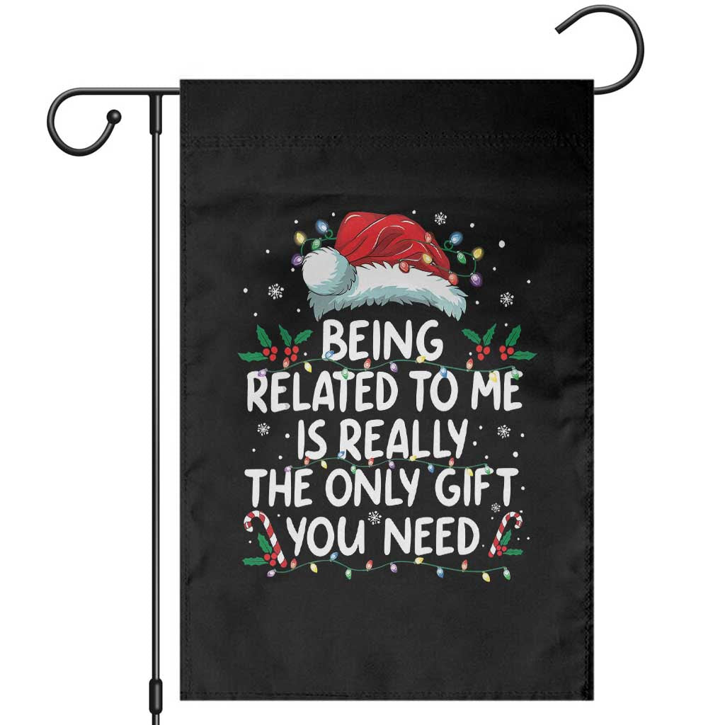 Being Related To Me Funny Christmas Garden Flag Family Xmas Pajamas - Wonder Print Shop