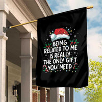 Being Related To Me Funny Christmas Garden Flag Family Xmas Pajamas - Wonder Print Shop