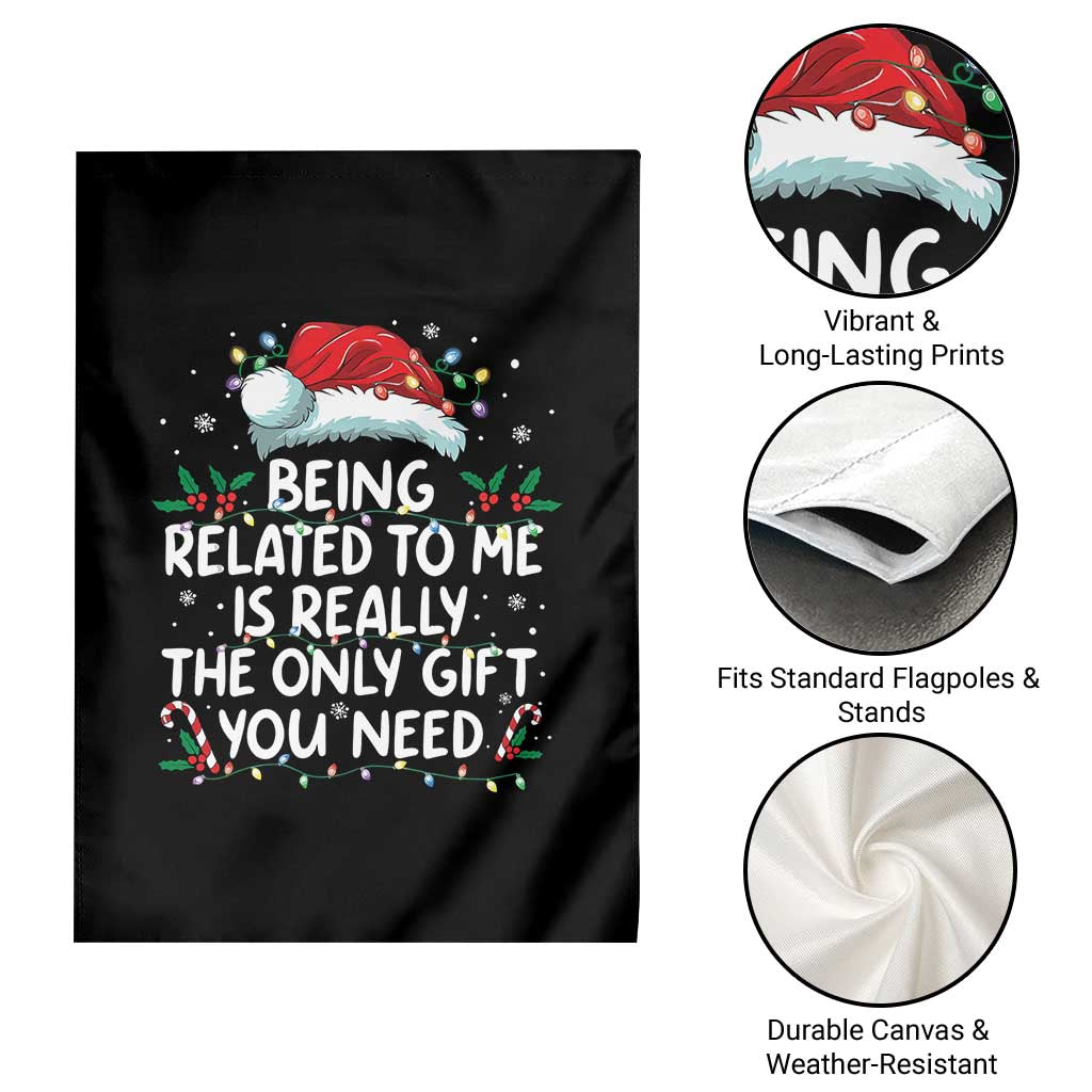 Being Related To Me Funny Christmas Garden Flag Family Xmas Pajamas - Wonder Print Shop