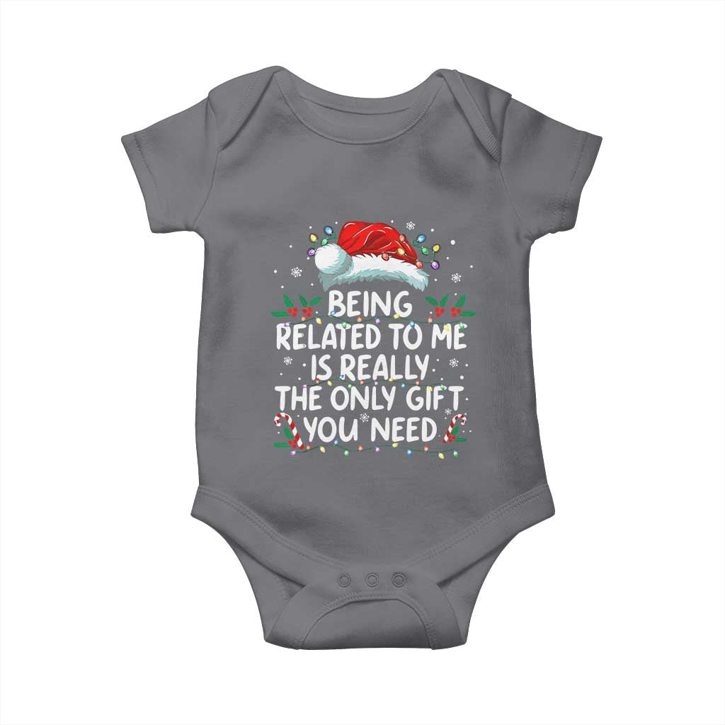 Being Related To Me Funny Christmas Baby Onesie Family Xmas Pajamas - Wonder Print Shop
