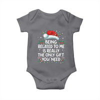 Being Related To Me Funny Christmas Baby Onesie Family Xmas Pajamas - Wonder Print Shop
