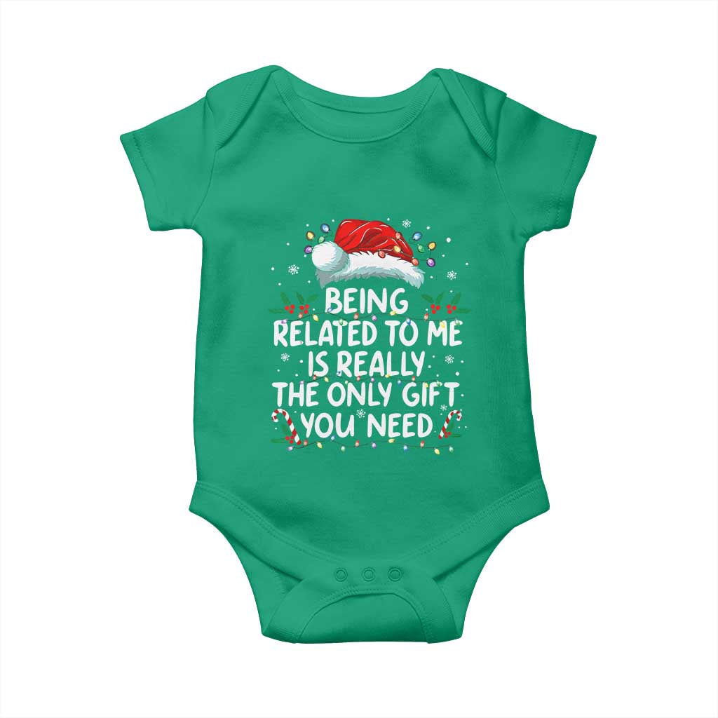 Being Related To Me Funny Christmas Baby Onesie Family Xmas Pajamas - Wonder Print Shop