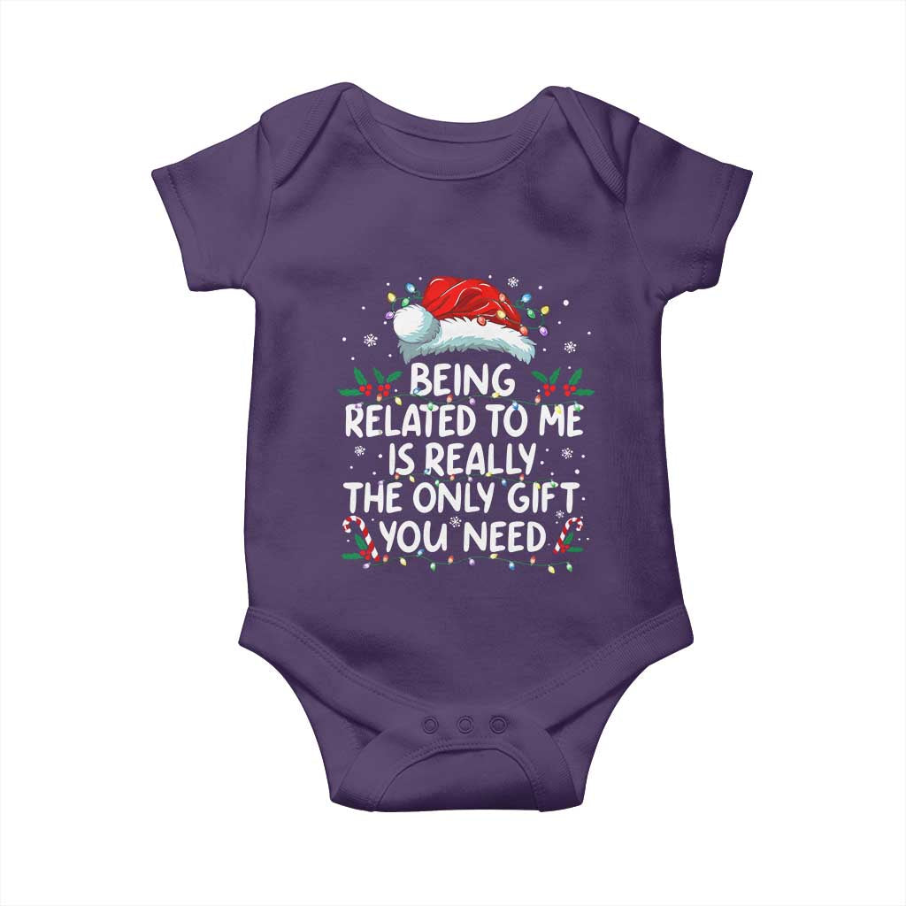 Being Related To Me Funny Christmas Baby Onesie Family Xmas Pajamas - Wonder Print Shop