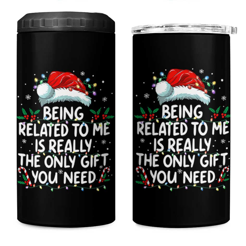 Being Related To Me Funny Christmas 4 in 1 Can Cooler Tumbler Family Xmas Pajamas - Wonder Print Shop