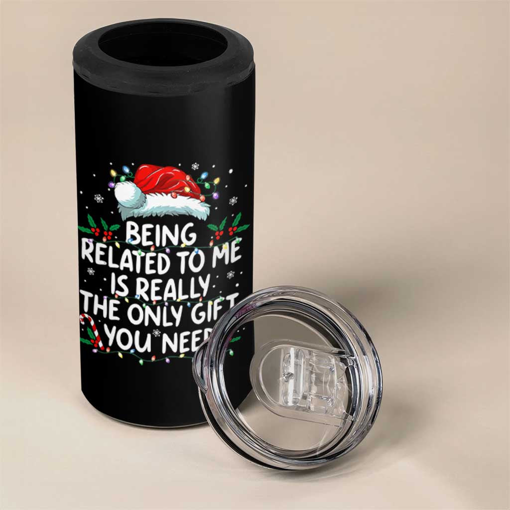 Being Related To Me Funny Christmas 4 in 1 Can Cooler Tumbler Family Xmas Pajamas - Wonder Print Shop