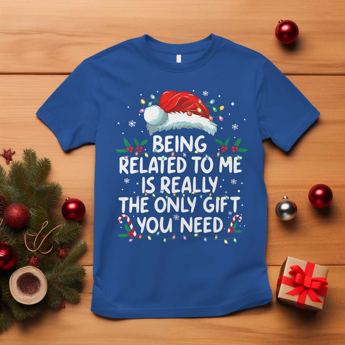 Being Related To Me Funny Christmas T Shirt Family Xmas Pajamas - Wonder Print Shop