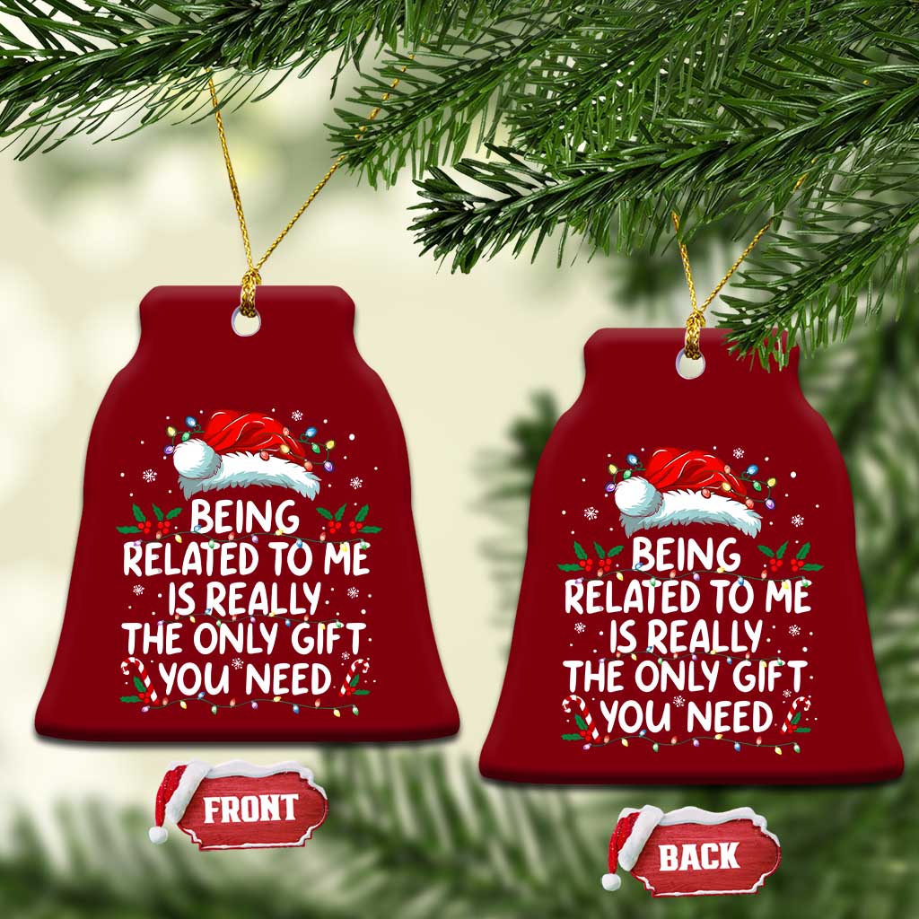 Being Related To Me Funny Christmas Ceramic Ornament Family Xmas Pajamas - Wonder Print Shop