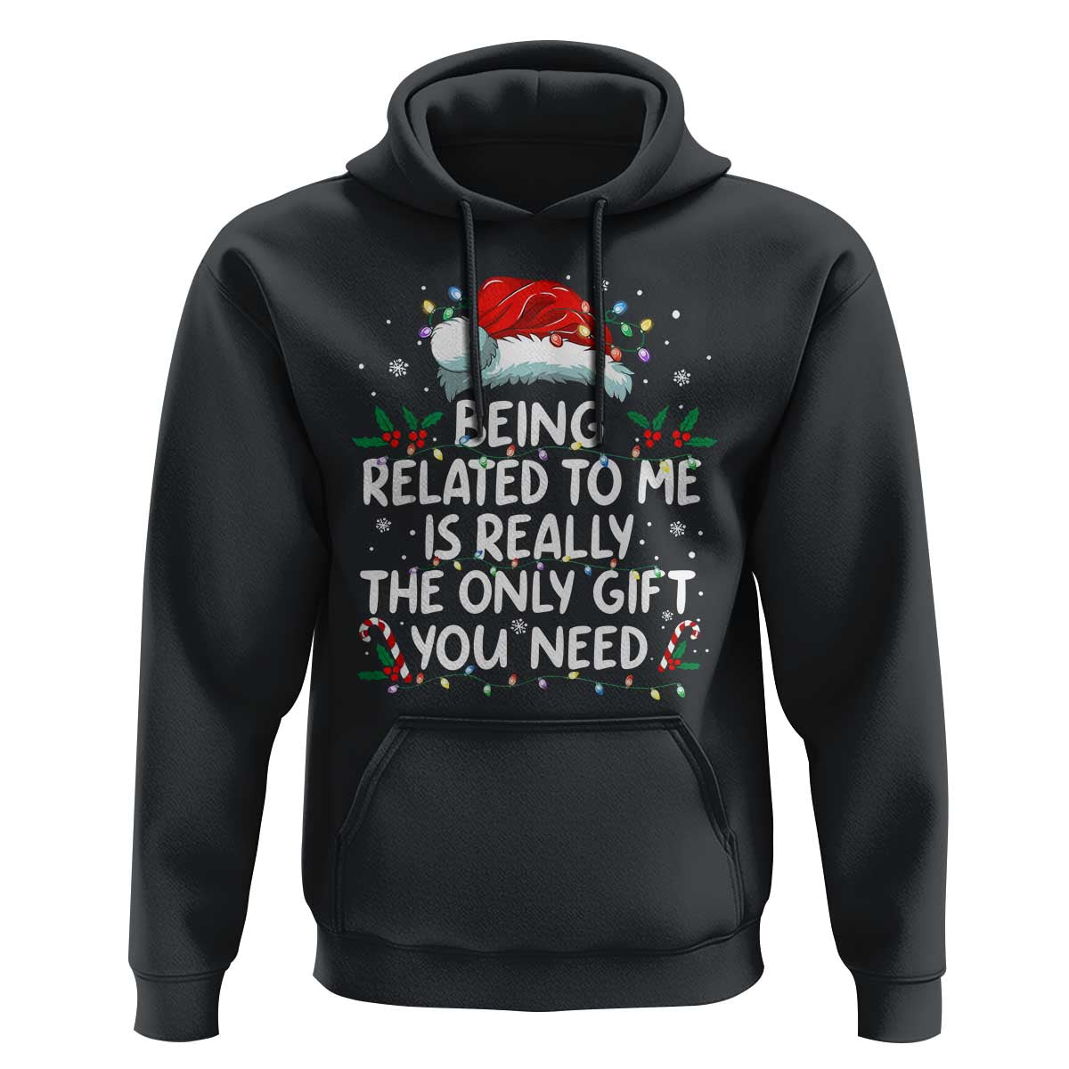 Being Related To Me Funny Christmas Hoodie Family Xmas Pajamas - Wonder Print Shop