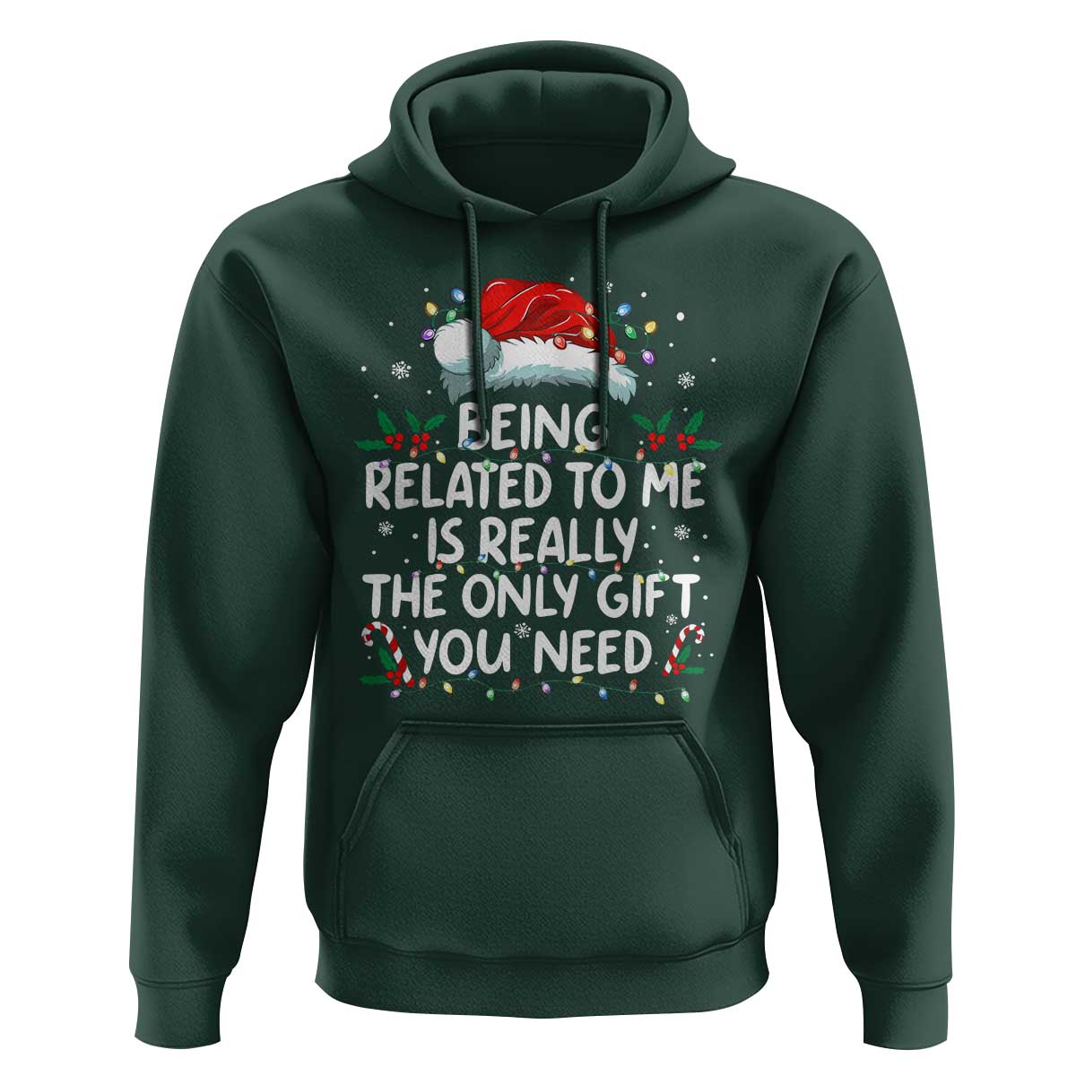Being Related To Me Funny Christmas Hoodie Family Xmas Pajamas - Wonder Print Shop