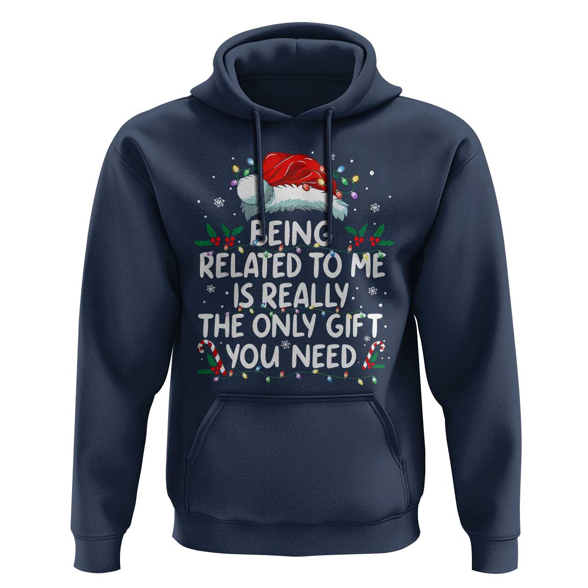 Being Related To Me Funny Christmas Hoodie Family Xmas Pajamas - Wonder Print Shop