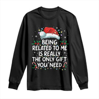 Being Related To Me Funny Christmas Long Sleeve Shirt Family Xmas Pajamas - Wonder Print Shop
