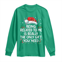 Being Related To Me Funny Christmas Long Sleeve Shirt Family Xmas Pajamas - Wonder Print Shop