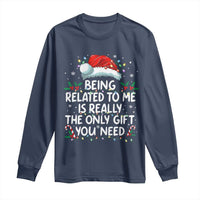 Being Related To Me Funny Christmas Long Sleeve Shirt Family Xmas Pajamas - Wonder Print Shop