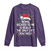 Being Related To Me Funny Christmas Long Sleeve Shirt Family Xmas Pajamas - Wonder Print Shop