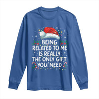 Being Related To Me Funny Christmas Long Sleeve Shirt Family Xmas Pajamas - Wonder Print Shop