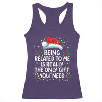 Being Related To Me Funny Christmas Racerback Tank Top Family Xmas Pajamas - Wonder Print Shop
