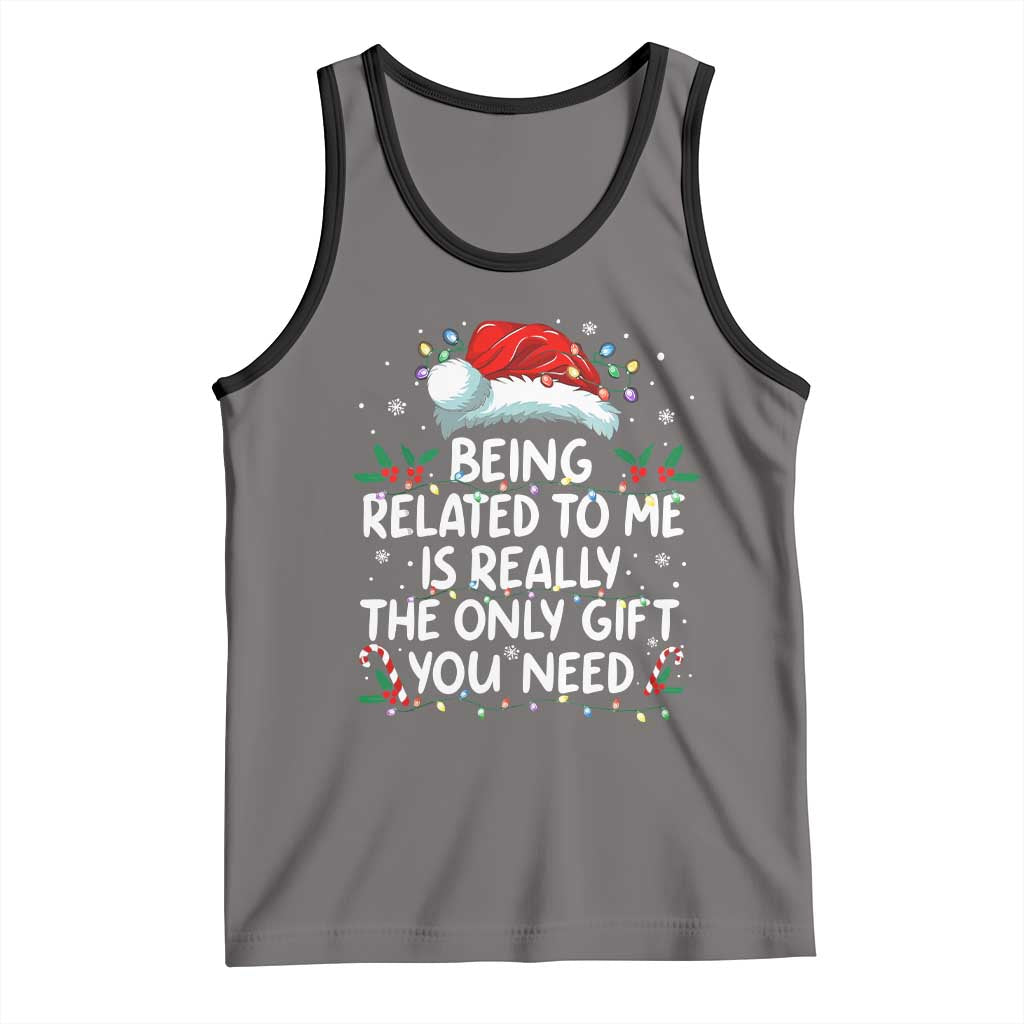 Being Related To Me Funny Christmas Tank Top Family Xmas Pajamas - Wonder Print Shop