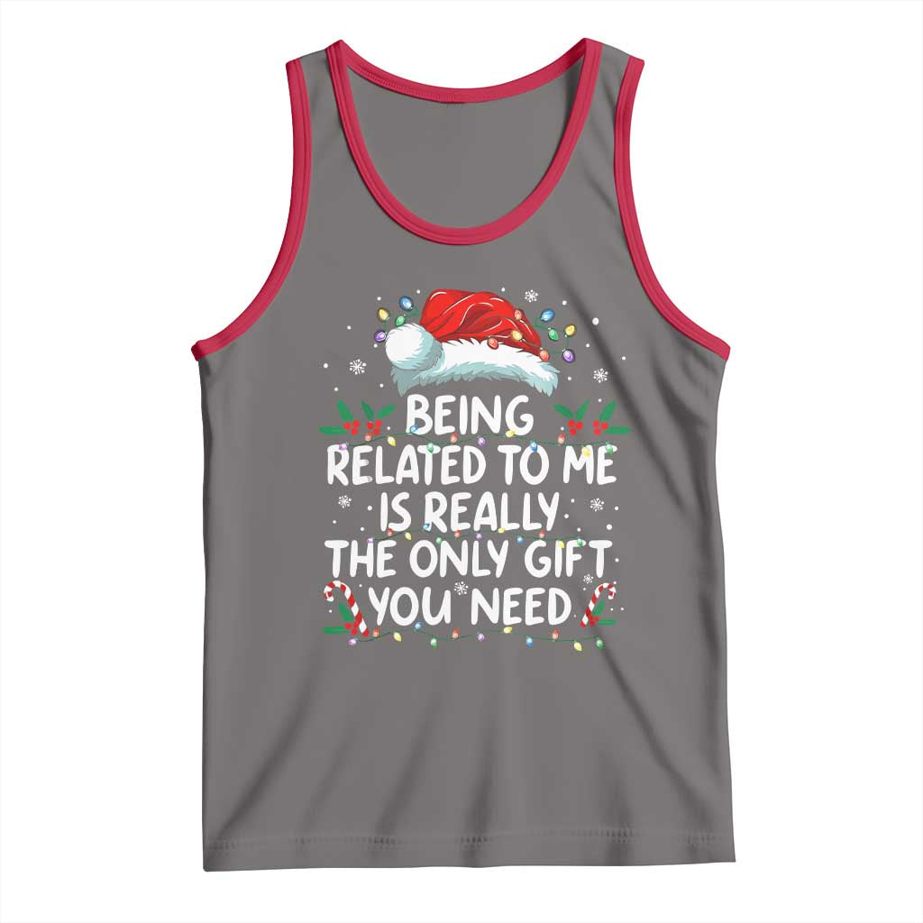 Being Related To Me Funny Christmas Tank Top Family Xmas Pajamas - Wonder Print Shop