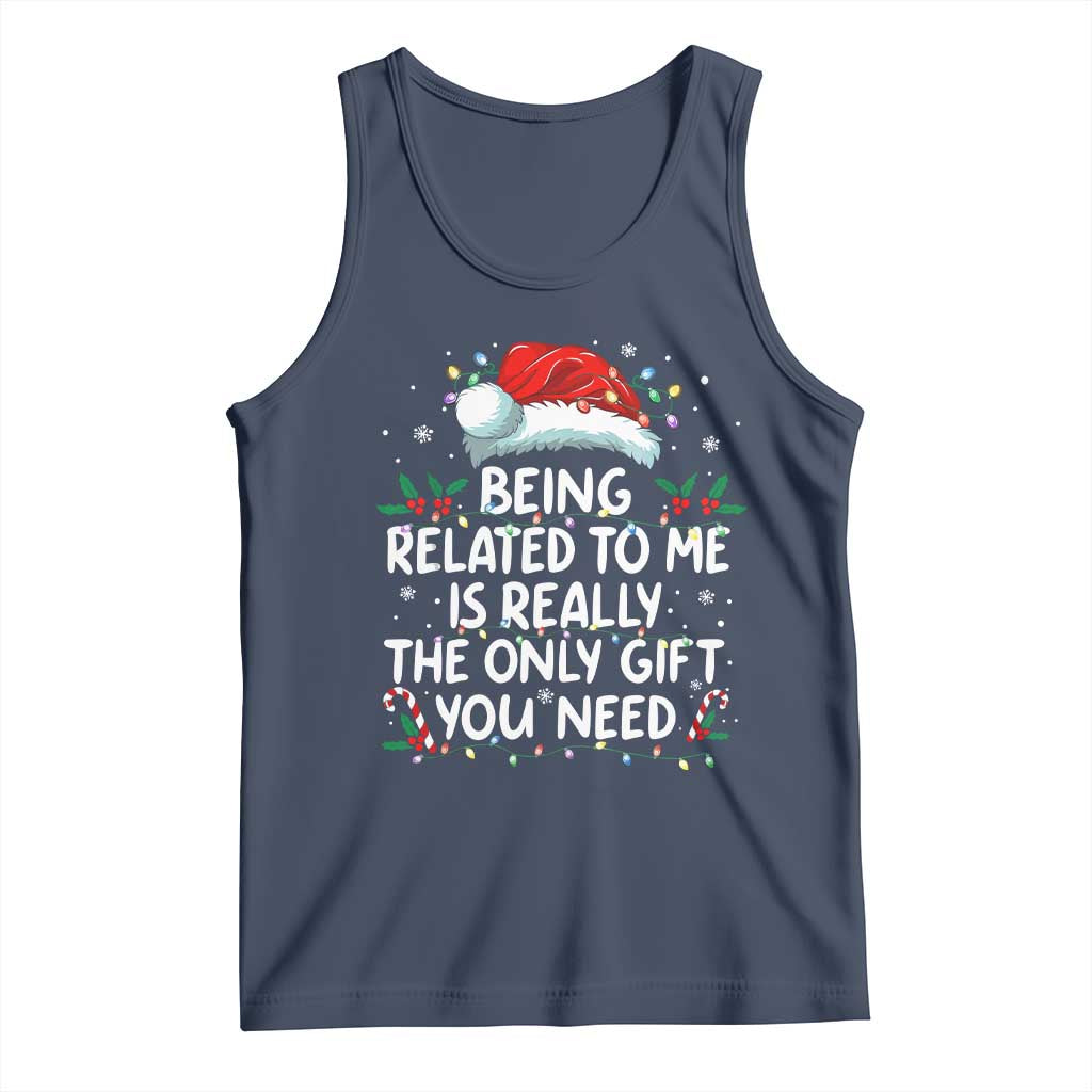 Being Related To Me Funny Christmas Tank Top Family Xmas Pajamas - Wonder Print Shop