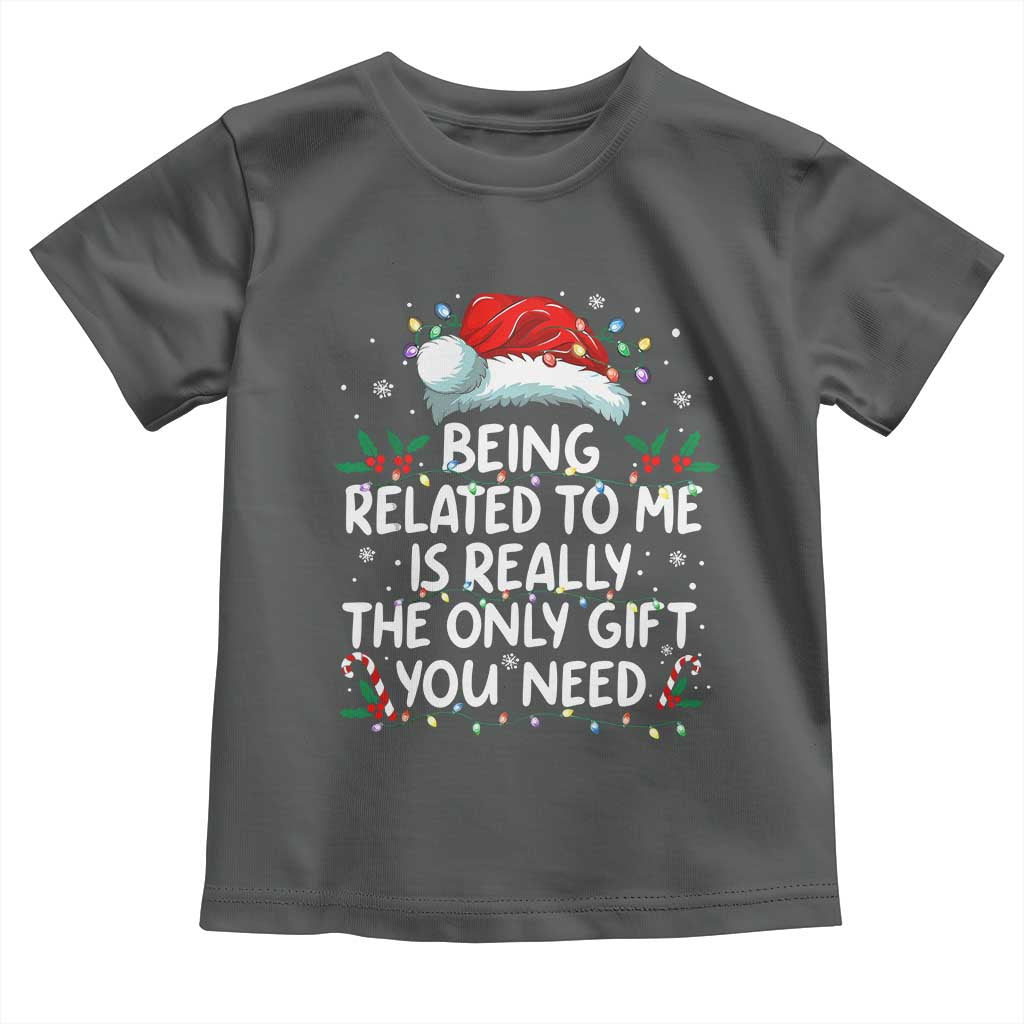 Being Related To Me Funny Christmas Toddler T Shirt Family Xmas Pajamas - Wonder Print Shop