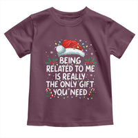 Being Related To Me Funny Christmas Toddler T Shirt Family Xmas Pajamas - Wonder Print Shop
