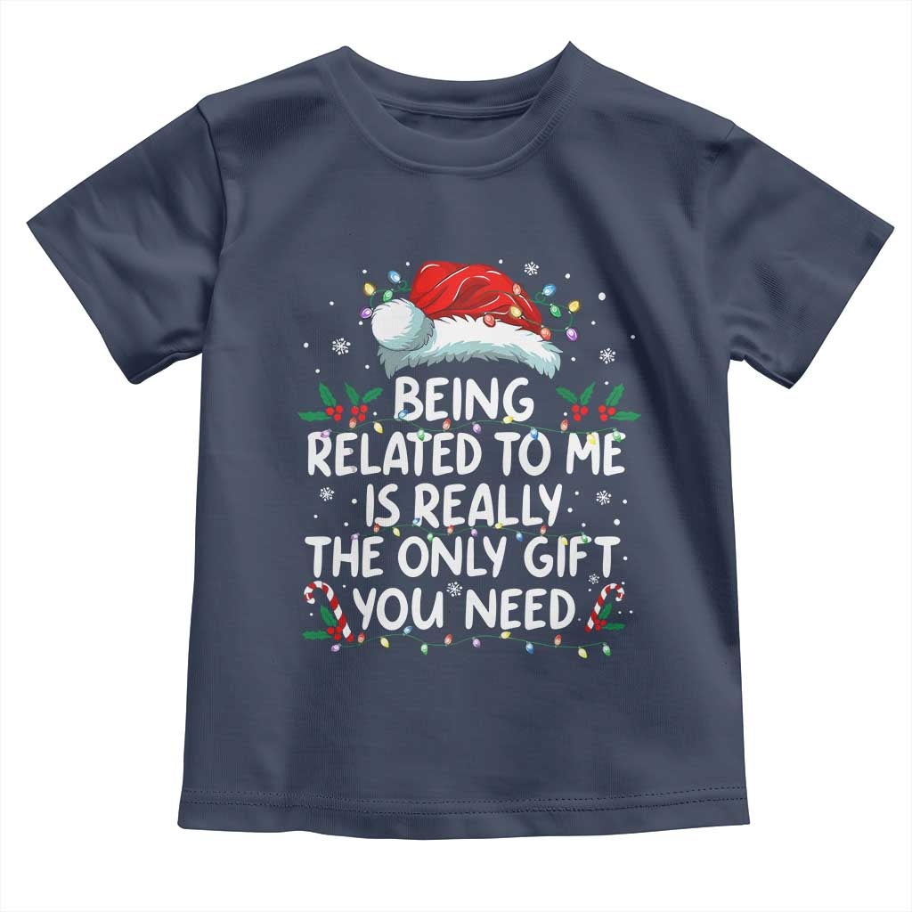 Being Related To Me Funny Christmas Toddler T Shirt Family Xmas Pajamas - Wonder Print Shop