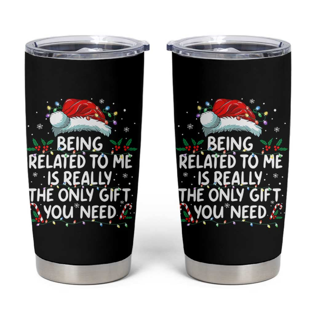 Being Related To Me Funny Christmas Tumbler Cup Family Xmas Pajamas - Wonder Print Shop