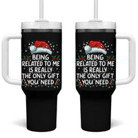 Being Related To Me Funny Christmas Tumbler With Handle Family Xmas Pajamas - Wonder Print Shop