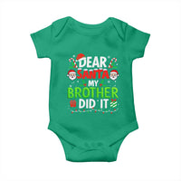 Dear Santa My Brother Did It Funny Christmas Baby Onesie Boys Girls Kids - Wonder Print Shop