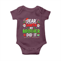 Dear Santa My Brother Did It Funny Christmas Baby Onesie Boys Girls Kids - Wonder Print Shop