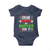 Dear Santa My Brother Did It Funny Christmas Baby Onesie Boys Girls Kids - Wonder Print Shop