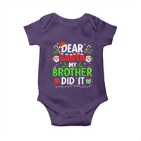 Dear Santa My Brother Did It Funny Christmas Baby Onesie Boys Girls Kids - Wonder Print Shop