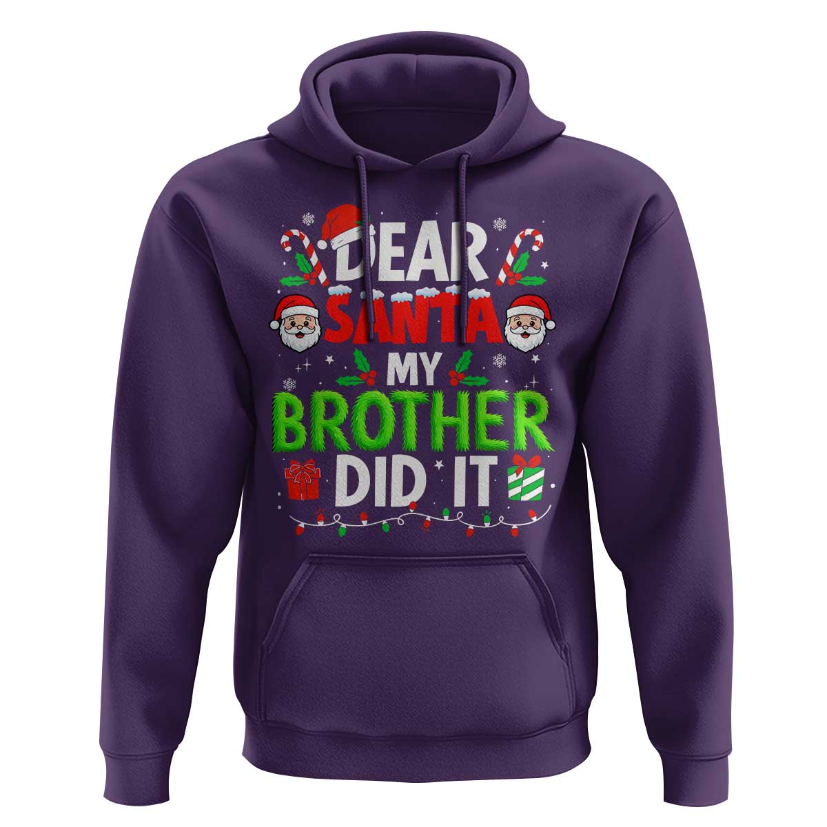 Dear Santa My Brother Did It Funny Christmas Hoodie Boys Girls Kids - Wonder Print Shop