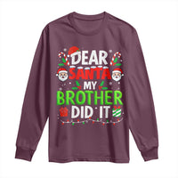 Dear Santa My Brother Did It Funny Christmas Long Sleeve Shirt Boys Girls Kids - Wonder Print Shop