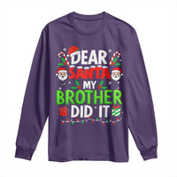 Dear Santa My Brother Did It Funny Christmas Long Sleeve Shirt Boys Girls Kids - Wonder Print Shop