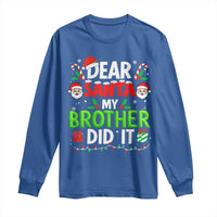 Dear Santa My Brother Did It Funny Christmas Long Sleeve Shirt Boys Girls Kids - Wonder Print Shop