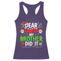 Dear Santa My Brother Did It Funny Christmas Racerback Tank Top Boys Girls Kids - Wonder Print Shop