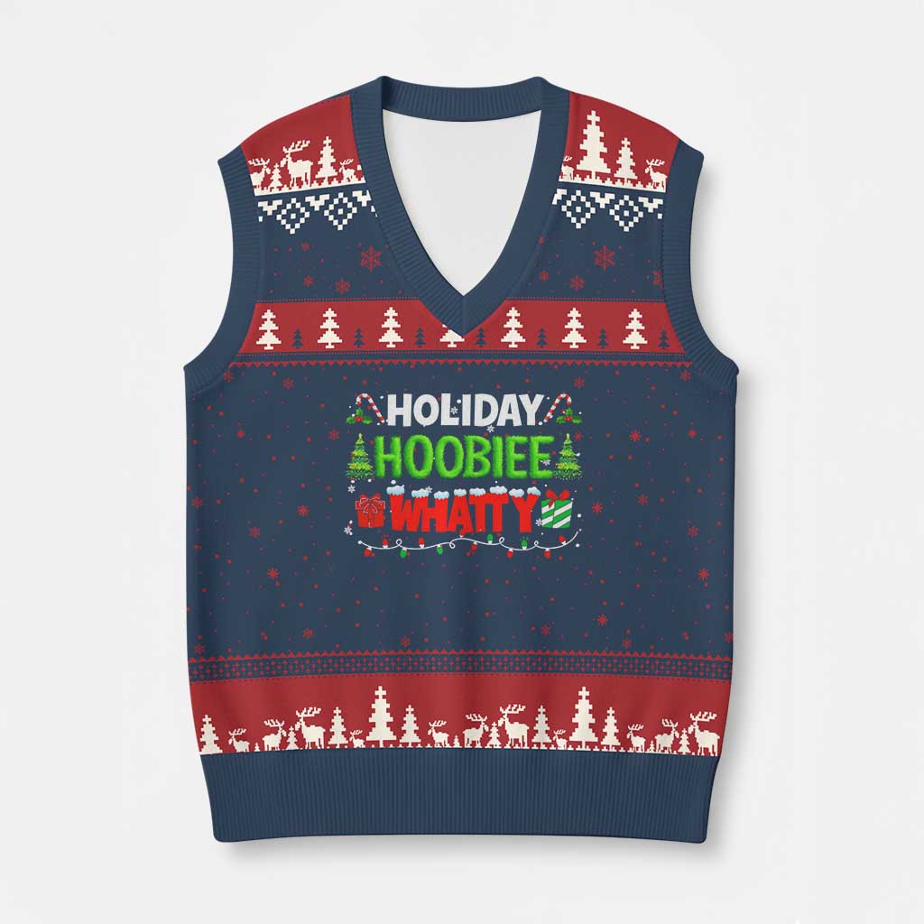 Holiday Hoobie Whatty V-Neck Knit Sweater Vest Funny Xmas Movie - Wonder Print Shop