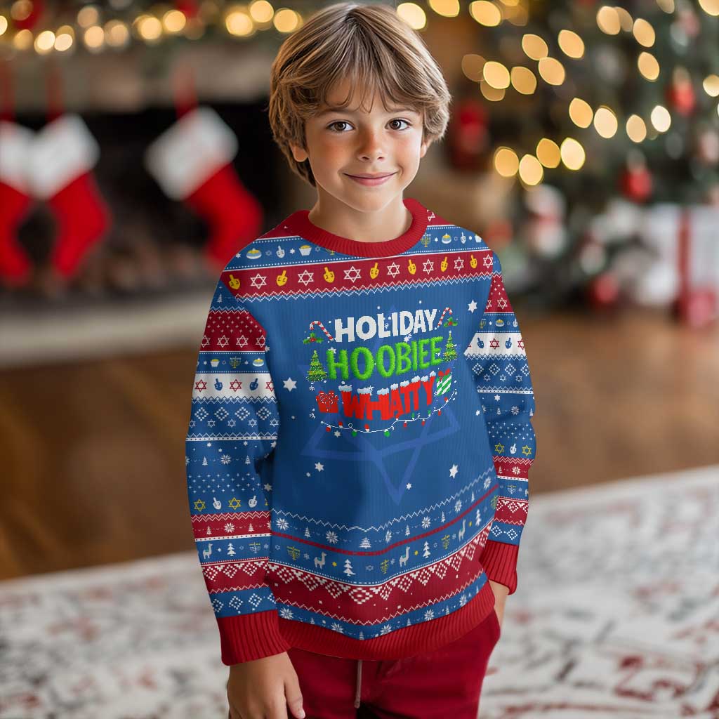 Holiday Hoobie Whatty Hanukkah Ugly Sweater Funny Christmas Movie - Wonder Print Shop