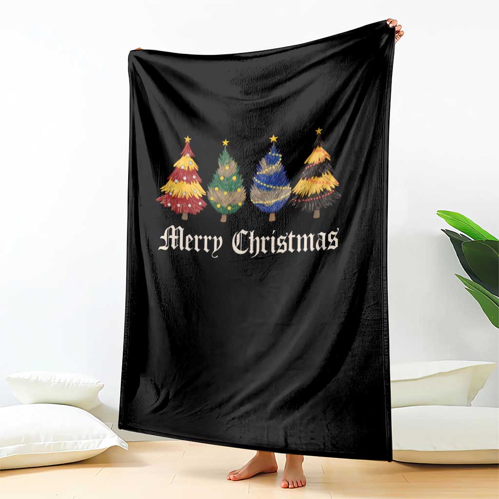 Christmas Tree Throw Blanket Retro Wizard Trees Magical Cute Family Pajama - Wonder Print Shop