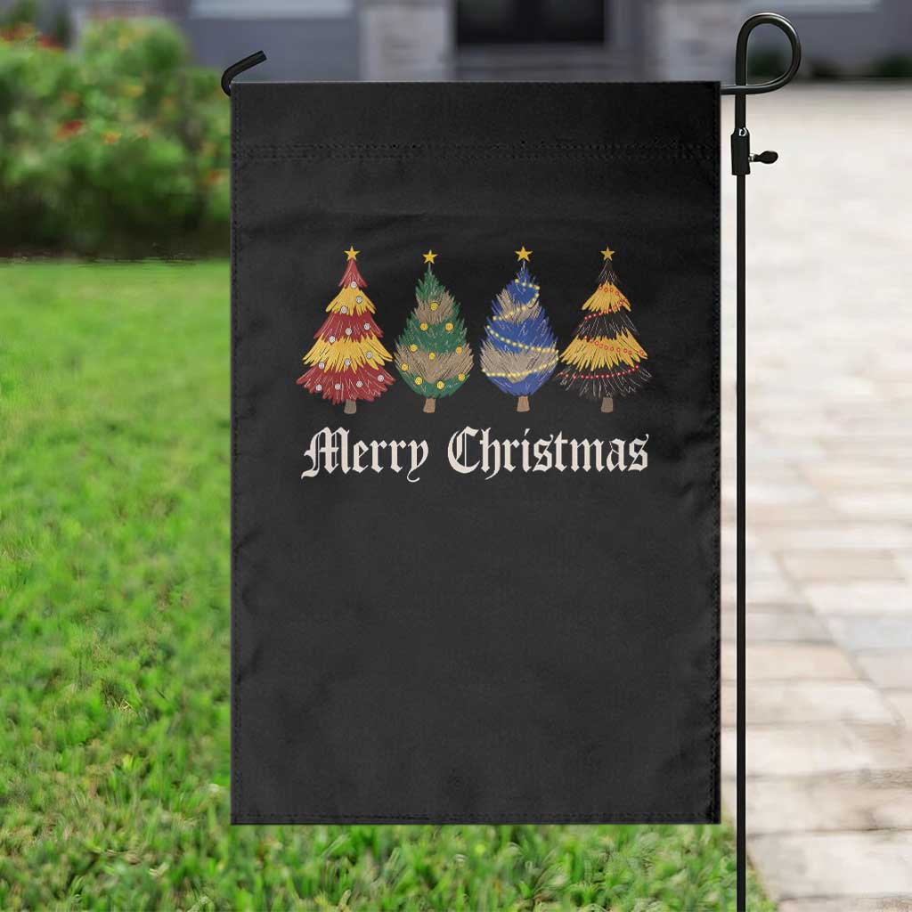 Christmas Tree Garden Flag Retro Wizard Trees Magical Cute Family Pajama - Wonder Print Shop